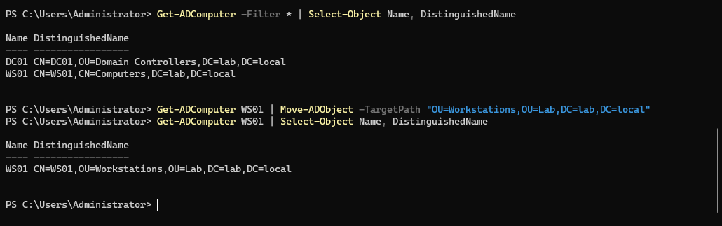 WS01 moved to Workstations OU